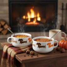 Teckel Chili Bowl Mok Gezellige Herfst Kleuren