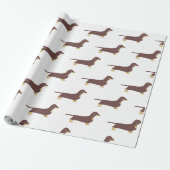 teckel chocolade en tan silhouet cadeaupapier (Uitgerold)