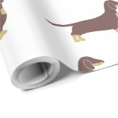 teckel chocolade en tan silhouet cadeaupapier (Rol Hoek)