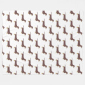 teckel chocolade en tan silhouet fleece deken (Voorkant (Horizontaal))