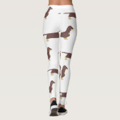 teckel chocolade en tan silhouet leggings (Achterkant)