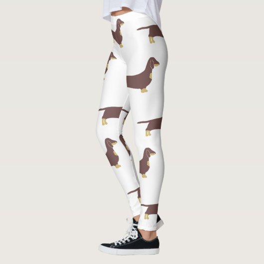 teckel chocolade en tan silhouet leggings (Links)