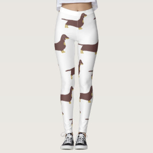 teckel chocolade en tan silhouet leggings
