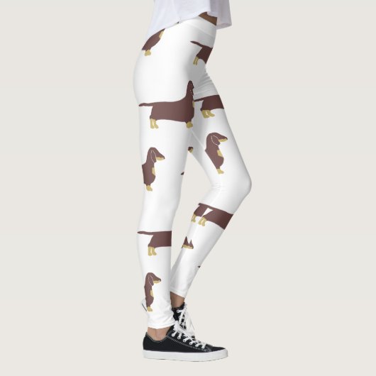 teckel chocolade en tan silhouet leggings (Rechts)