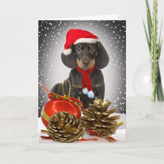 Teckel Christmas Hound Kaarten (Voorkant)