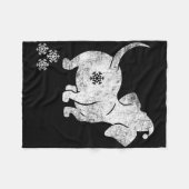 Teckel Christmas Weiner Hond Kerst Pyjama F Fleece Deken (Voorkant (Horizontaal))