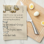 Teckel Crossbreed Cartoon Dog Quotes Keuken Theedoek (Quarter Fold)