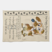 Teckel Crossbreed Cartoon Dog Quotes Keuken Theedoek (Horizontaal)