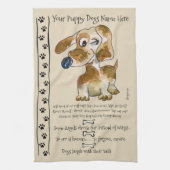 Teckel Crossbreed Cartoon Dog Quotes Keuken Theedoek (Verticaal)