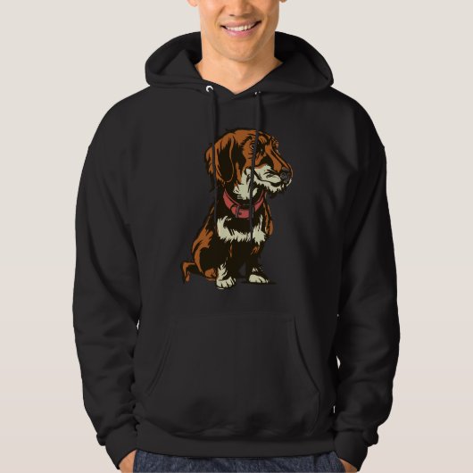 Teckel Dachshund Motif Hoodie (Voorkant)