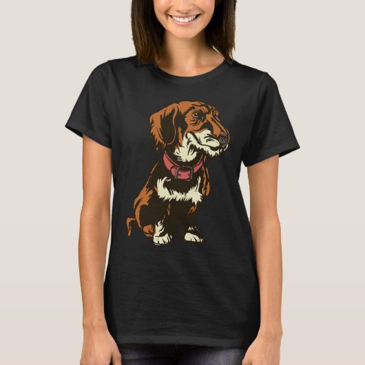Teckel Dachshund Motif T-shirt (Voorkant)
