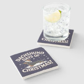 Teckel dagen van Kerstmis! Stenen Onderzetter (Zijkant)