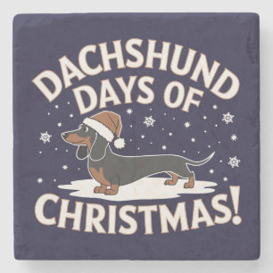 Teckel dagen van Kerstmis! Stenen Onderzetter