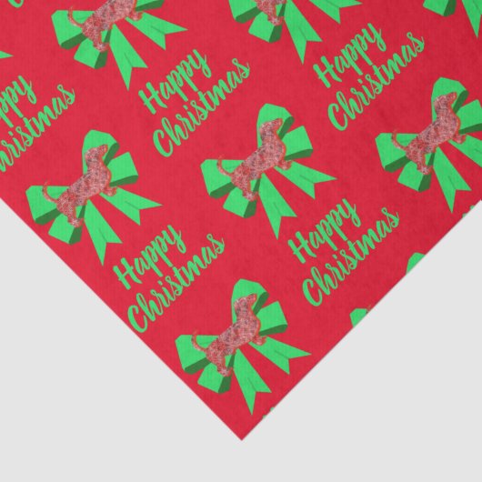 Teckel Daxie Christmas Dog & Bow Red Tissuepapier (Detail)