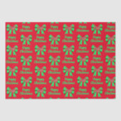 Teckel Daxie Christmas Dog & Bow Red Tissuepapier (Voorkant)