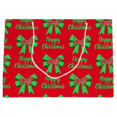 Teckel Daxie Christmas Dog & Green Bow Groot Cadeauzakje (Voorkant)