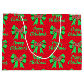 Teckel Daxie Christmas Dog & Green Bow Groot Cadeauzakje (Achterkant)