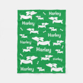 Teckel Deken Gepersonaliseerde Wiener Dog Gift (Voorkant)