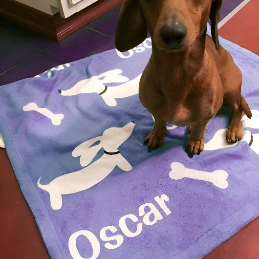 Teckel Deken Paarse Gepersonaliseerde Doxie Moms