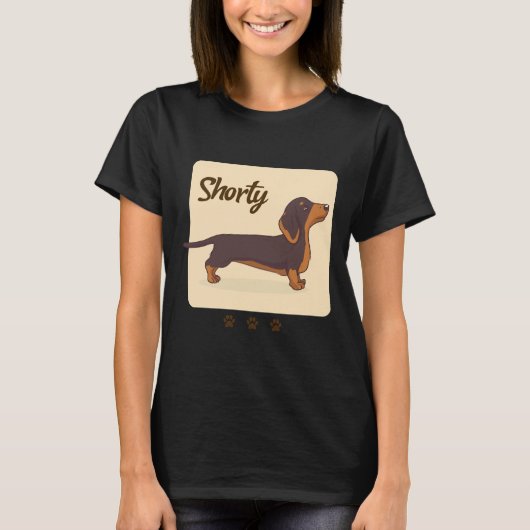 Teckel Dog Design Shorty Schattigee Teckel Wiener T-shirt (Voorkant)