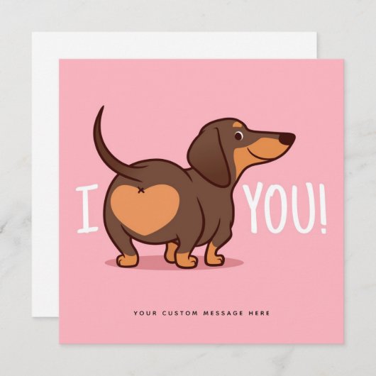 Teckel Dog Love Custom Kaart (Voorkant / Achterkant)