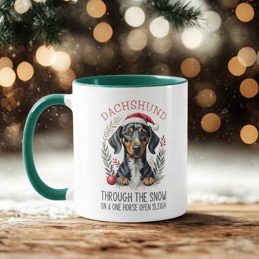 Teckel door de sneeuw Doxie Christmas Coffee Mok