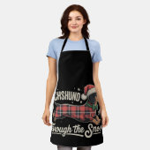 Teckel door de sneeuwhond Kerstspel Schort (Gedragen)