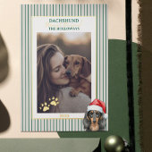 Teckel door de Waterverf van de sneeuw Folie Feestdagenkaart