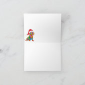 Teckel door het Snow Christmas Wenskaart Kaart (Binnen)