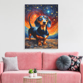 Teckel Doxie Weiner Dog Artsy Canvas Afdruk (Insitu (Woonkamer))