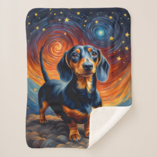 Teckel Doxie Weiner Dog Artsy Sherpa Deken