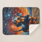 Teckel Doxie Weiner Dog Artsy Sherpa Deken (Voorkant (horizontaal))