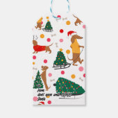 Teckel Doxie Winnie Hond Puppy Bright Kerstmis Cadeaulabel (Voorkant)