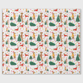 Teckel Doxie Winnie Hond Puppy Bright Kerstmis Cadeaupapier (Vlak)