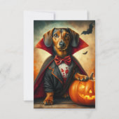 Teckel Dracula Halloween Uitnodigingen (Voorkant)