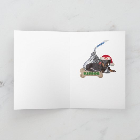 Teckel Een Sneeuwdag Kerst Kaart (Binnen)