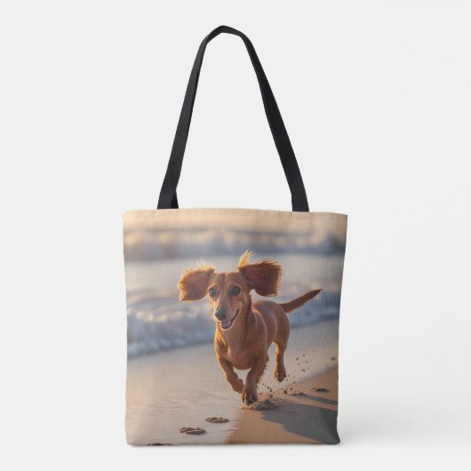 Teckel Elegante Canvas tas (Achterkant)