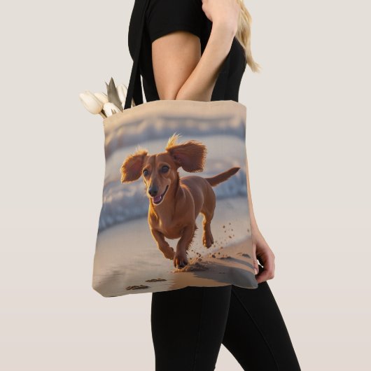 Teckel Elegante Canvas tas (Dichtbij)