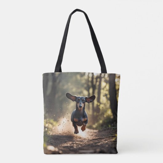 Teckel Elegante Canvas tas (Achterkant)