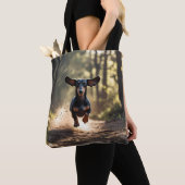 Teckel Elegante Canvas tas (Dichtbij)