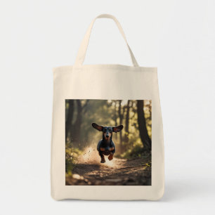 Teckel Elegante Kruidenier Canvas tas
