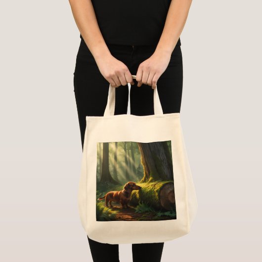 Teckel Elegante Kruidenier Canvas tas (Voorkant (product))