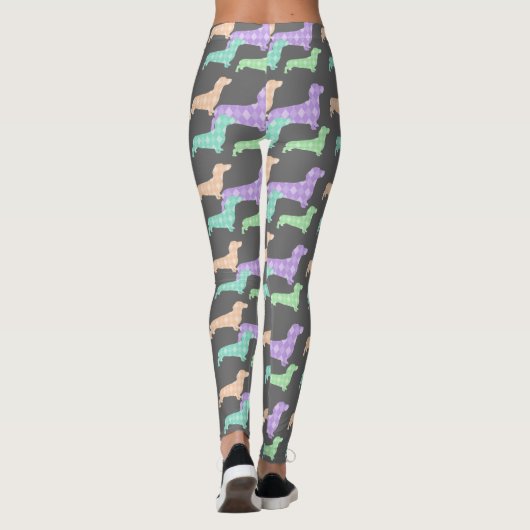 Teckel en Argyle Leggings (Achterkant)