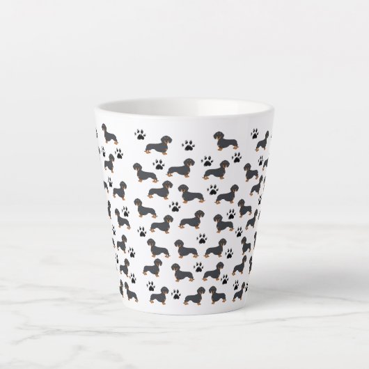 Teckel en Poot Print Patroon Mok (Voorkant)
