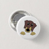 teckel en tan peeking cartoon ronde button 3,2 cm (Voorkant /achterkant)