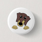 teckel en tan peeking cartoon ronde button 3,2 cm (Voorkant)