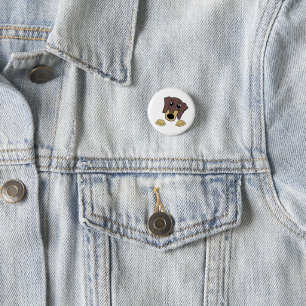teckel en tan peeking cartoon ronde button 3,2 cm