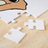 teckel fawn and cream peeking cartoon legpuzzel (Zijkant)