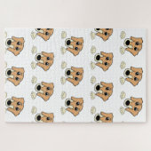 teckel fawn and cream peeking cartoon legpuzzel (Horizontaal)