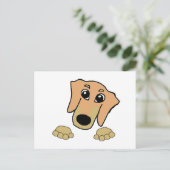 teckel fawn and tan peeking cartoon briefkaart (Staand voorkant)